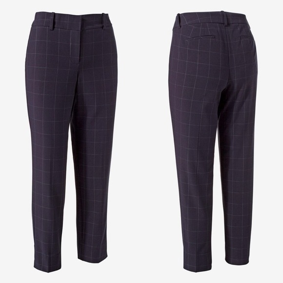 Chico’s Fabulously Slimming Windowpane Straight Ankle Pants - Picture 1 of 12